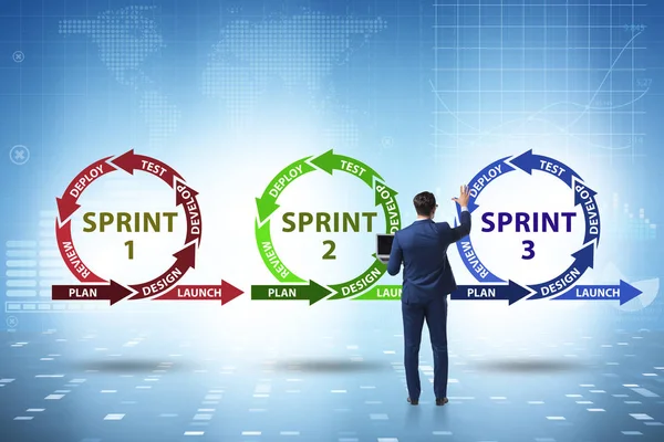 Businessman in agile methods concept