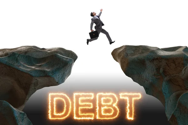 Affärsman inom skuld- och lånebegreppet — Stockfoto