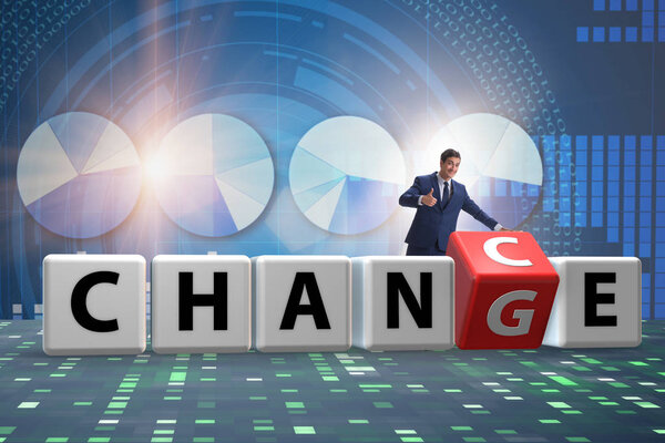 Businessman taking chance for change