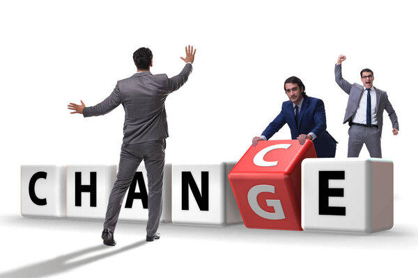 Businessman in change and chance concept