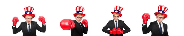 Man met hoed met Amerikaanse symbolen — Stockfoto