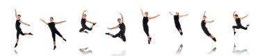 Beyaz arka plan üzerinde izole dansçı