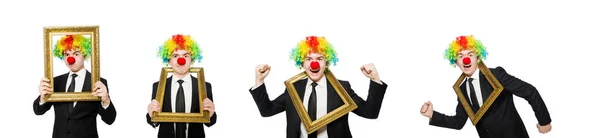 Clown geïsoleerd op de witte achtergrond — Stockfoto