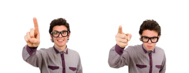 Beyaz tenli genç bir erkek öğrenci.