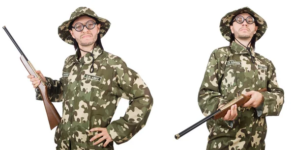 Rolig soldat isolerad på vitt — Stockfoto