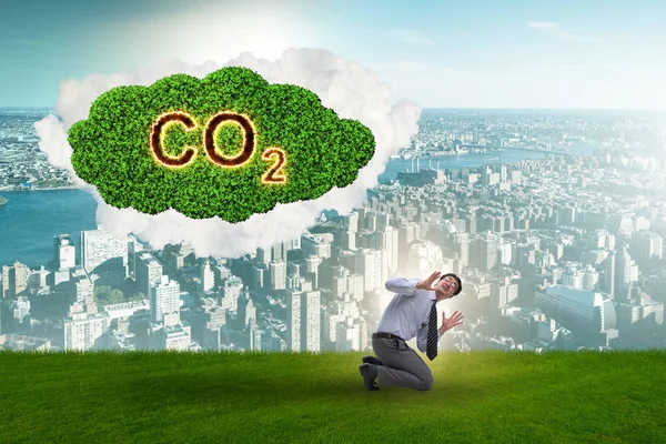 Ökologisches Konzept der Treibhausgasemissionen — Stockfoto