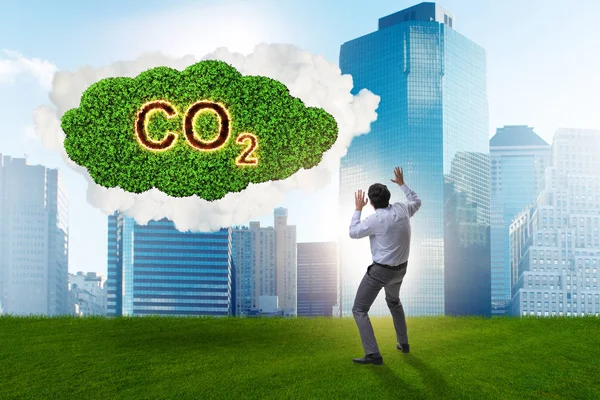 Экологическая концепция выбросов парниковых газов — стоковое фото