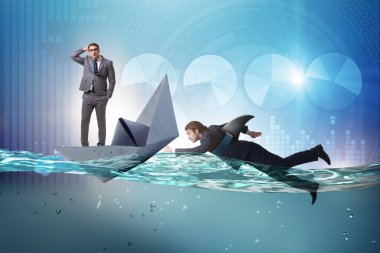 İşadamları köpekbalığı ile rekabet kavramı içinde