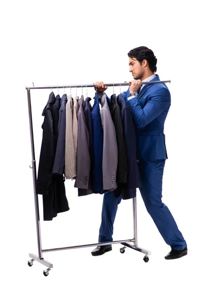 Joven hombre de negocios guapo en concepto de ropa —  Fotos de Stock