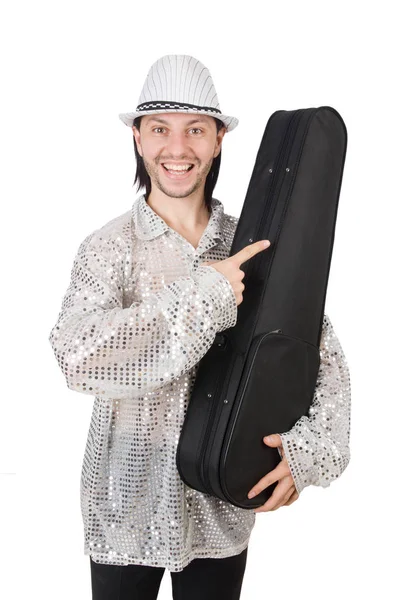 Hombre con violín aislado sobre blanco —  Fotos de Stock