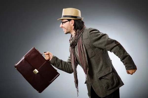 Man wearing vintage hat in funny concept — Stock Photo, Image