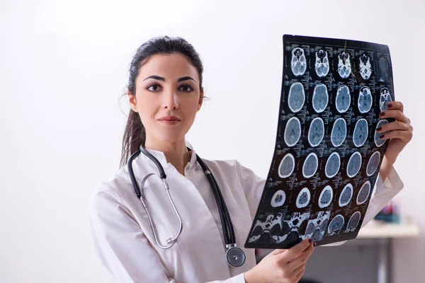 Young female doctor radiologist working in the clinic