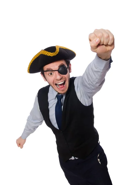 Podnikatel pirát izolované na bílém pozadí — Stock fotografie