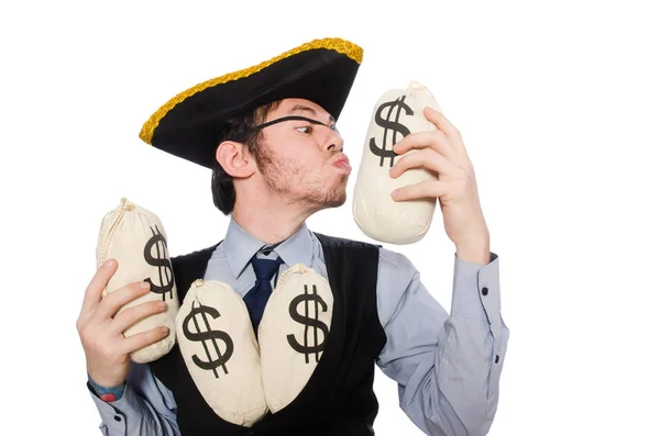 Businessman pirate isolated on white background — Stock Photo, Image