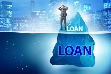 Debt and loan concept with hidden iceberg clipart