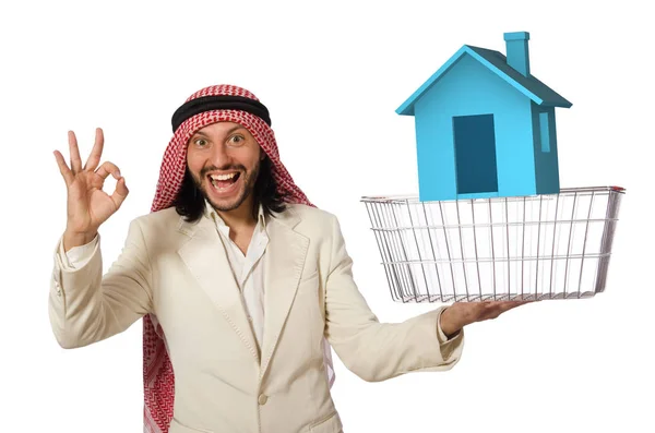 Arabský muž kupuje dům nemovitostí — Stock fotografie