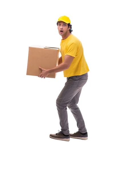 Young male courier with box — Stock Photo, Image