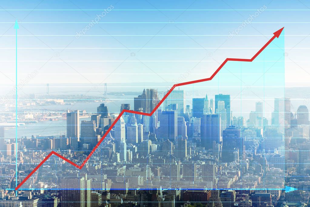 Trading concept with financial chart