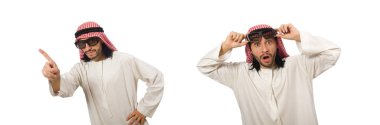 Beyaz üzerine izole edilmiş Arap adam kavramı