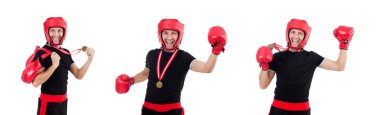Beyaz tenli komik boksör.