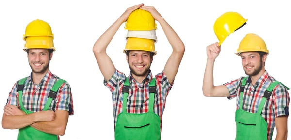 Trabajador industrial aislado en blanco — Foto de Stock