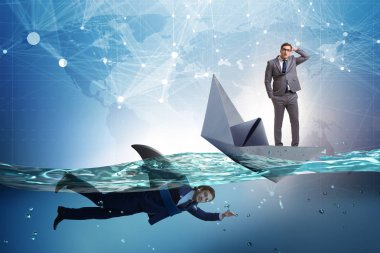 İşadamları köpekbalığı ile rekabet kavramı içinde