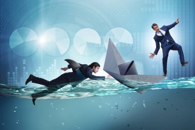 İşadamları köpekbalığı ile rekabet kavramı içinde