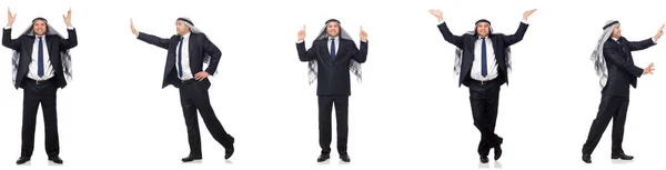 Arabo uomo d'affari in tuta isolato su bianco — Foto Stock