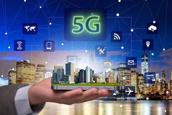 Conceito 5g de tecnologia de conexão à internet — Fotografia de Stock