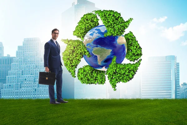 Podnikatel v recyklaci Ekologický koncept — Stock fotografie