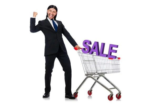Man in Sale en Discount Shopping concept — Stockfoto