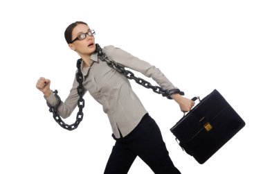 İş kadını kavramı beyazda izole edilmiş