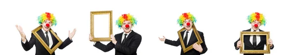 Clown geïsoleerd op de witte achtergrond — Stockfoto