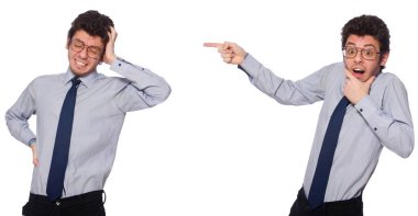 Beyaz genç işadamı ile kolaj