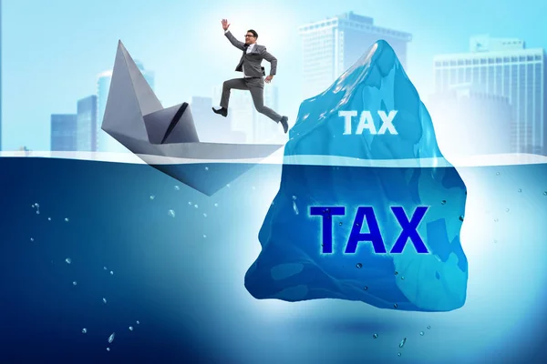 Steuerzahlungskonzept mit Eisberg — Stockfoto