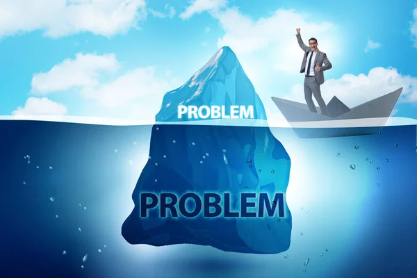 Empresario en concepto de problema con iceberg — Foto de Stock