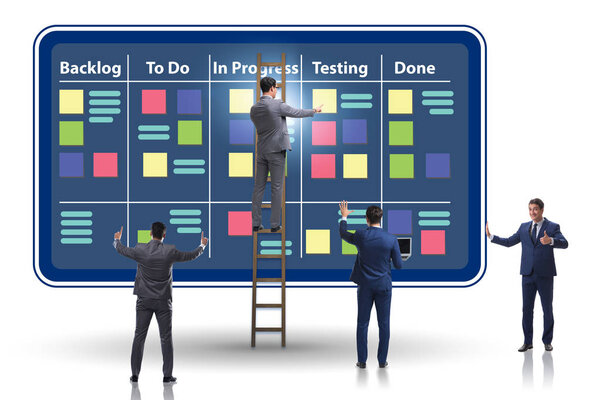 Бизнесмен в гибких методов концепции
