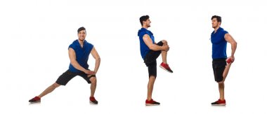 kaslı adam üzerinde beyaz izole