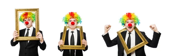 Clown geïsoleerd op de witte achtergrond — Stockfoto