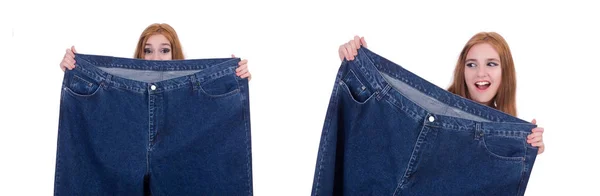 Concept de régime avec un jean oversize — Photo