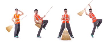 Beyaz tenli komik hademe.