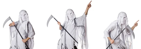 Monster with scythe in halloween concept — Stock Photo, Image