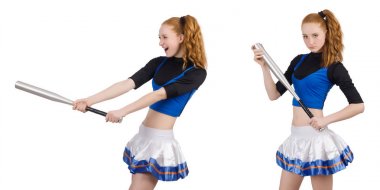 Amigo kız beyaz arka planda izole edilmiş.