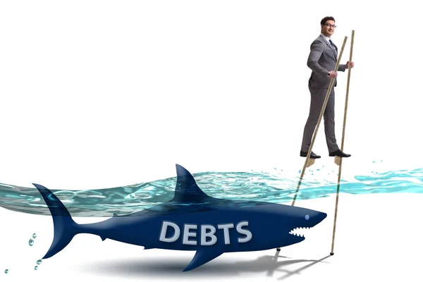 Businessman successfully dealing with loans and debts — Stock Photo, Image