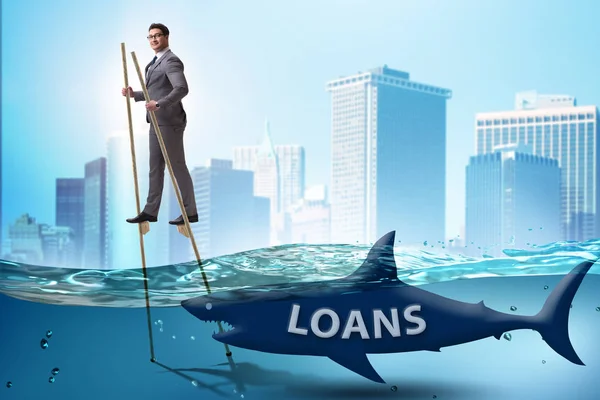 Empresário com sucesso lidar com empréstimos e dívidas — Fotografia de Stock