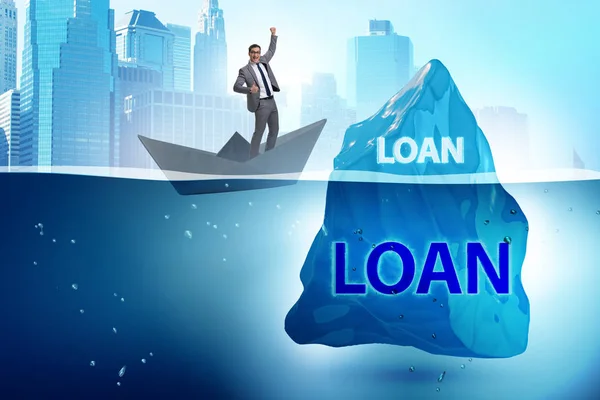 Debt and loan concept with hidden iceberg — Stock Photo, Image