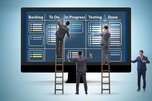 Бизнесмен в гибких методов концепции

