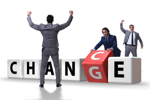 Businessman in change and chance concept