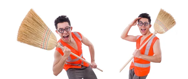 Funny conserje aislado en blanco — Foto de Stock