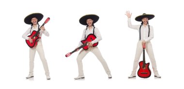 Beyaz izole Meksikalı gitarist